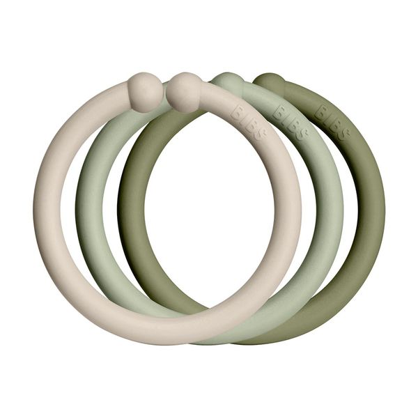 BIBS Loops krúžky 12ks, Vanilla / Sage / Olive