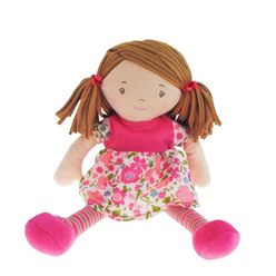 Bonikka látková bábika 26cm, Malá Fran – ružové šaty