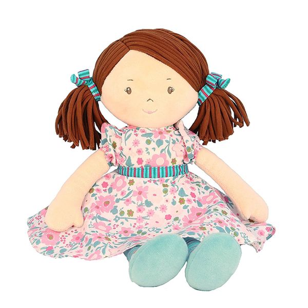 Bonikka látková bábika 41cm, Katy – ružovo-modré šaty
