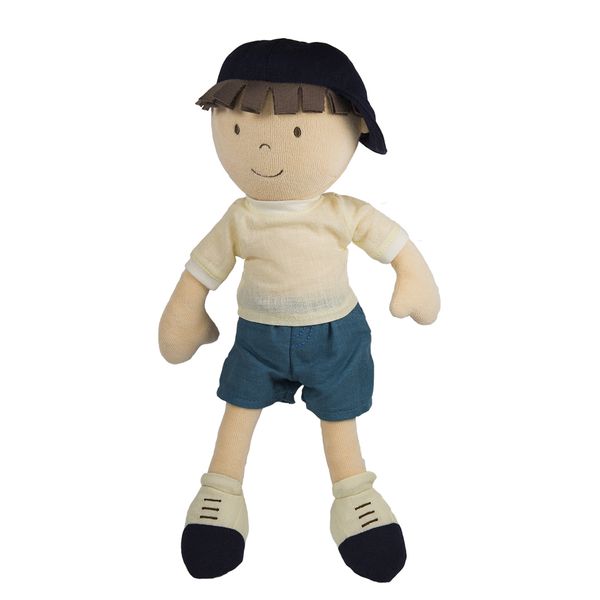 Bonikka látková bábika - chlapec 32 cm, Leo so šiltovkou