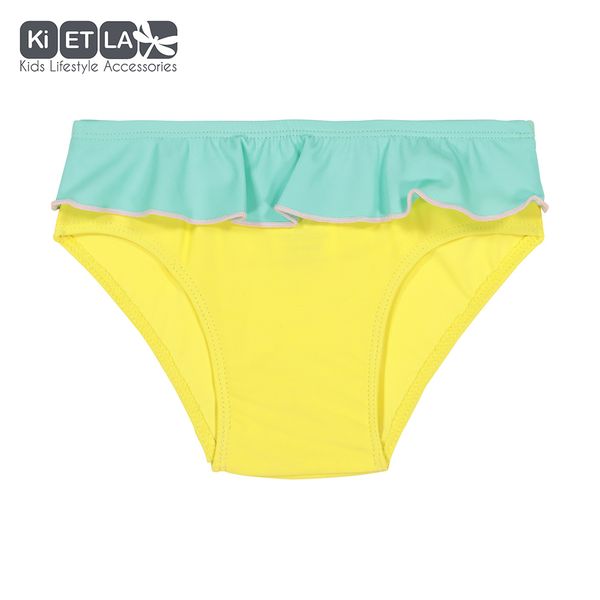 KiETLA plavky s UV ochranou nohavičky 12 mesiacov, žlto zelené