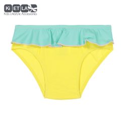 KiETLA plavky s UV ochranou nohavičky 6 mesiacov, žlto zelené