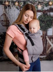 Kinder Hop Rastúci ergonomický nosič Multi Grow Little Herringbone Grey 100% bavlna, žakár