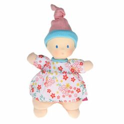 Mini bábika miláčik - 15cm, Kvietkovaná ružova čiapka