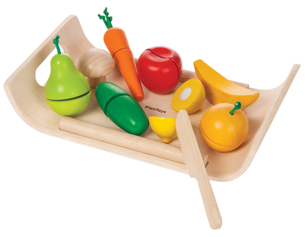Drevená súprava ovocia a zeleniny pre deti