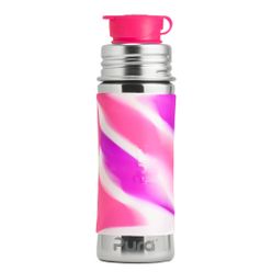 Pura® nerezová fľaša so športovým uzáverom 325ml, Ružovo-biela