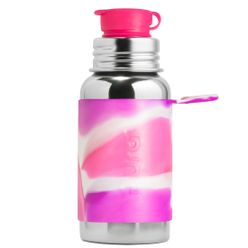Pura® nerezová fľaša so športovým uzáverom 550ml, Ružovo-biela